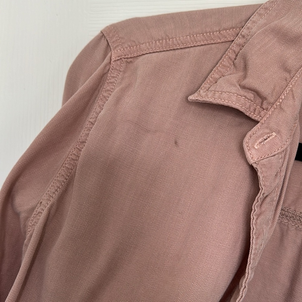 Button up shirt button sleeves roses mauve - Picture 6 of 6